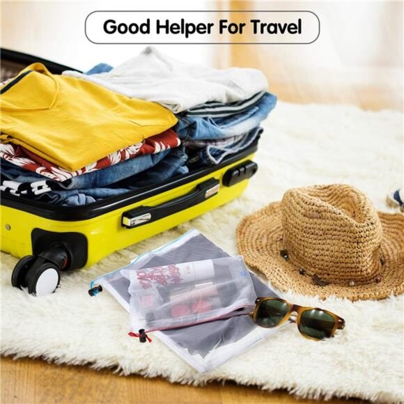 20 Pieces Reusable Produce Bags Mesh Pouch Toy Storage Bags Drawstring Organizer - Picture 5 of 7